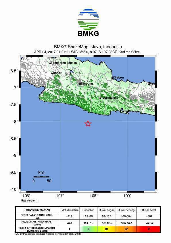 Berita Unit Badan Geologi Gempa 5 4 Sr Guncang Perairan Tasikmalaya