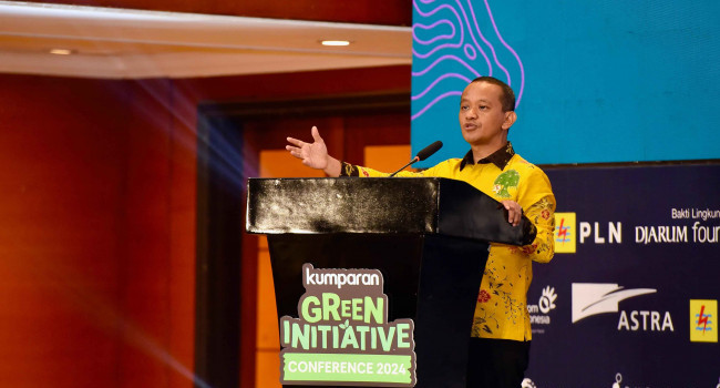 Menteri ESDM Menyampaikan Keynote Speech pada acara Kumparan: Green Initiative Conference di Jakarta, Rabu (25/9)