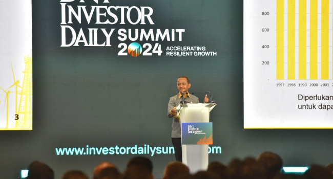 Menteri ESDM saat menjadi Pembicara pada BNI Investor Daily Summit 2024, Senin (9/10)