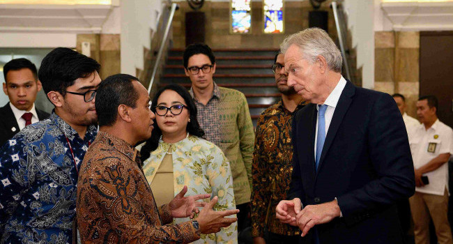 MESDM Menerima Kunjungan Executive Chairmain The Tony Blair Institute for Global Change di Kantor Kementerian ESDM, Jakarta, Kamis (19/9)