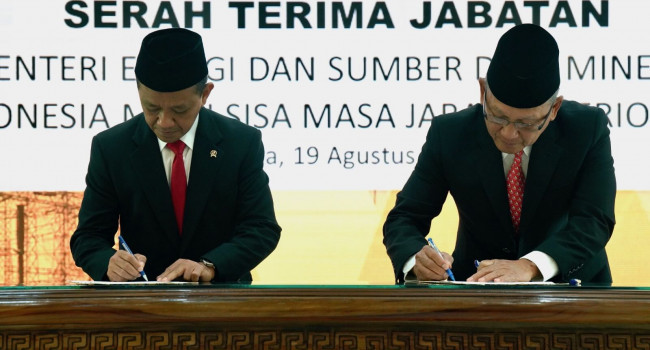 Serah Terima Menteri ESDM Sisa Jabatan 2019 - 2024, Senin (19/8)