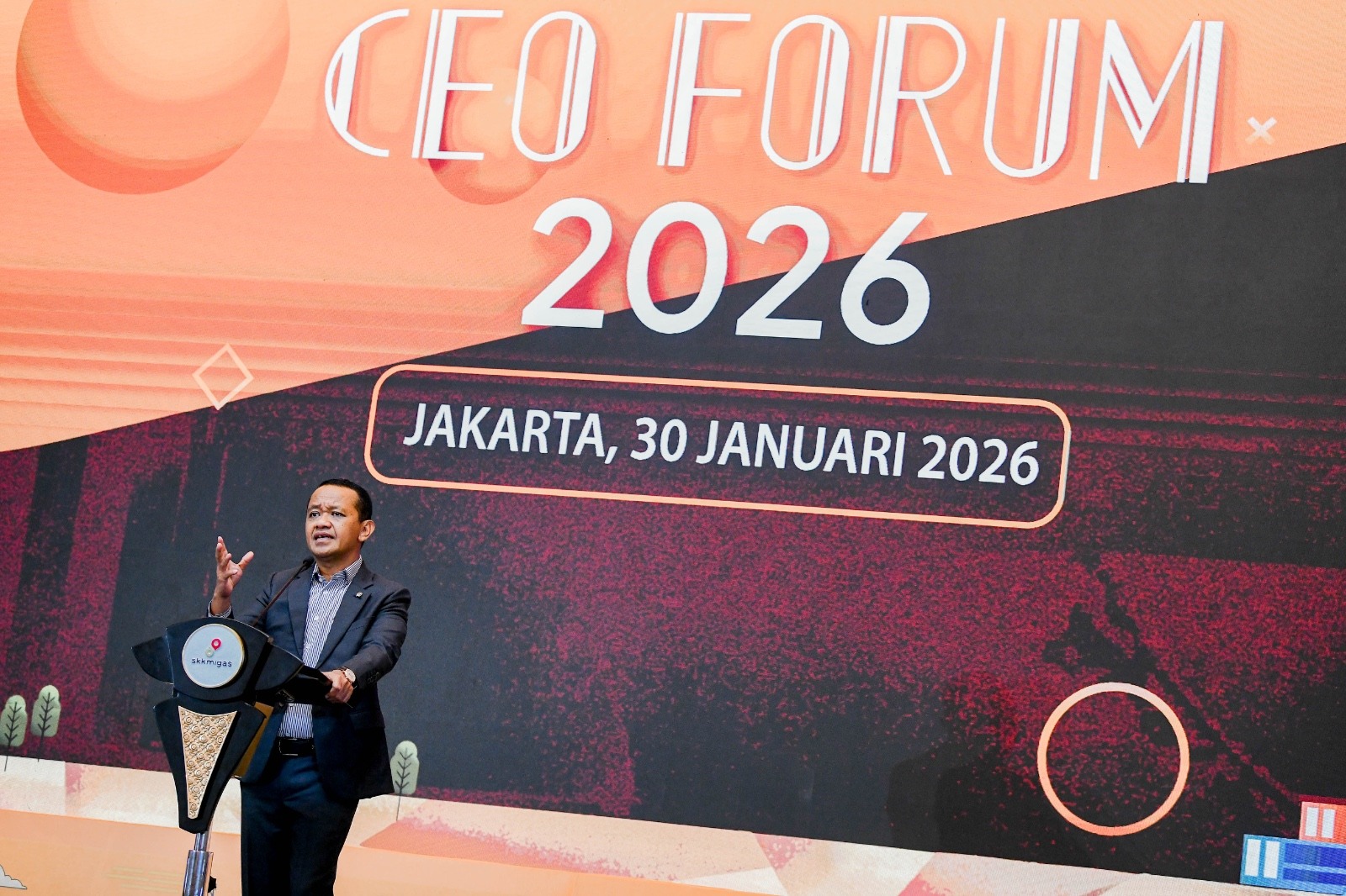 Menteri ESDM menjadi narasumber pada acara CEO Forum SKK Migas 2026 di Jakarta, Jumat (30/1)