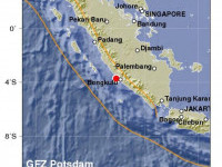 Gempa Bumi 5,4 SR Guncang Barat Daya Bengkulu