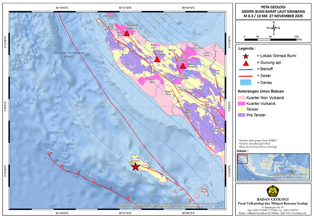 Gempa Magnitudo 6,3 Guncang Sinabang, Aceh