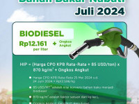 HIP BBN Biodiesel Bulan Juli 2024 Rp12.161 per Liter  