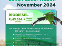 HIP BBN Biodiesel Bulan November 2024 Dipatok Rp13.384 per Liter 