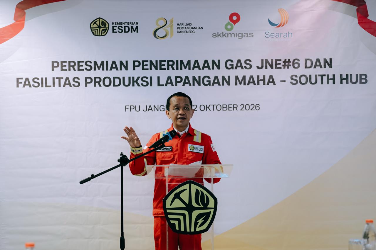 Resmikan Gas JNE#6 dan Lapangan Maha, Menko Hiltrans Dorong Tambahan Produksi Gas Nasional