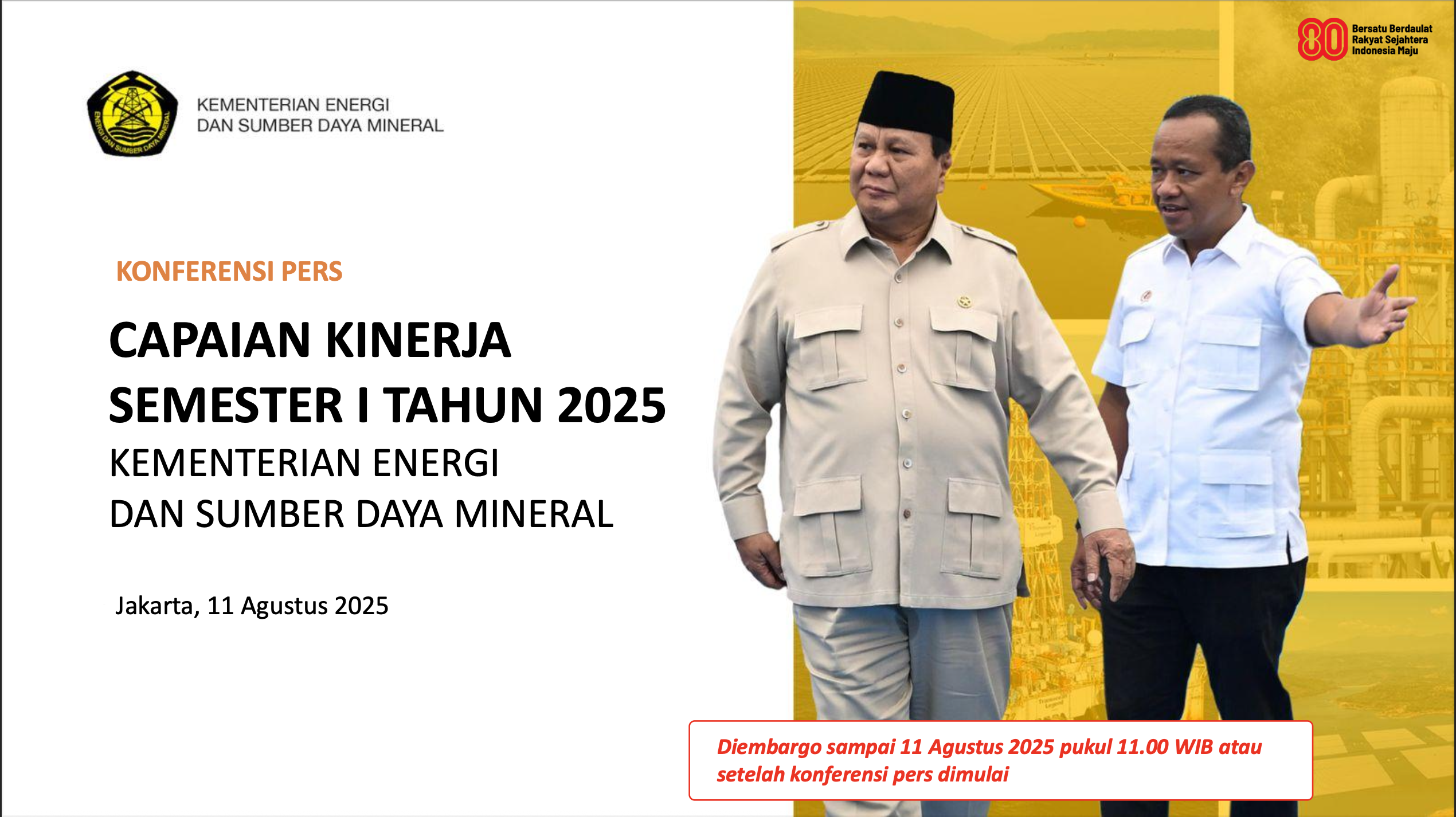 Capaian Kinerja Semester I Sektor ESDM Tahun 2025